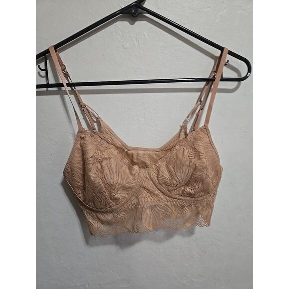 Bralette Lace Aerie Real Good Pink Black Long Line Bralette Size Small Set Of 2 - Picture 3 of 13